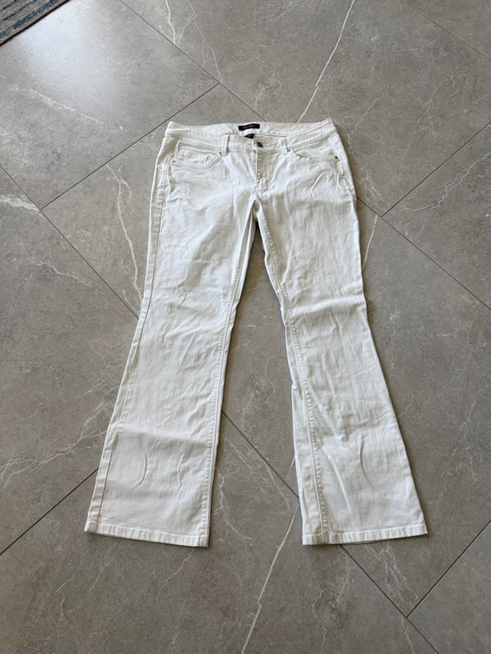 White House Black Market Off-White Flared Jeans